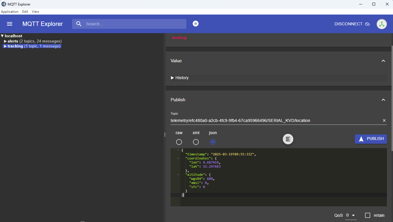 MQTT publish telemetry