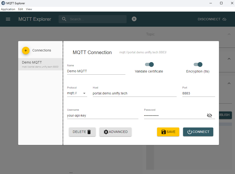 MQTT connection